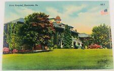 Vintage Nanticoke Pennsylvania PA State Hospital Linen Postcard 1940's Cars  picture