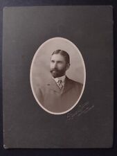 Photograph of Handsome Man Full Beard & Tie Cabinet Card 1890s picture