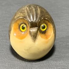 Vintage Italian Marble Owl Heavy Paperweight Figurine Hand Carved picture