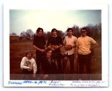 Vtg 1971 Photo Young Men Members Of Weekend Baseball Team 1970's Found Art R16 picture