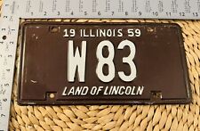 1959 Illinois TRAILER License Plate ALPCA Garage Decor AACA 83 Low Number picture