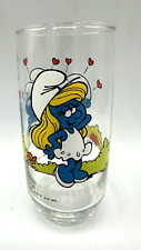 Smurf Smurfette Drinking Glass Clear 1982 Hardees 6