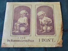 Vintage DR HARTERS LIVER PILLS tonic country store  poster sign picture