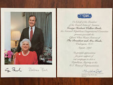 President George & First Lady Barbara Bush Signed Official WH Portrait 1990 RARE picture