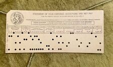 1944 WW2 Philadelphia Navy Yard Pay Punch Card ATOMIC BOMB MANHATTAN PROJECT picture