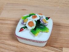 Vintage Italian Capodimonte Porcelain Floral Trinket Box With Lid picture