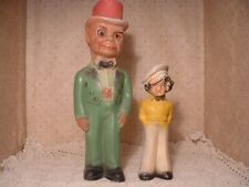 Vintage Chalk Ware Carnival Charlie McCarthey - 1940’s -and Sailor Girl picture