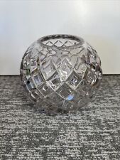 Vintage Heavy Lead Crystal Round Vase, 7 Inches, Great Condition  picture