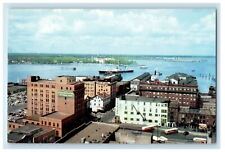 c1960's Bird's Eye View of Downtown Norfolk Virginia VA Unposted Postcard picture