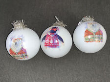 3 Trimsetter By Dillards Glass Ornaments 2 Bears and a Penguin picture