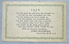 1916 Rock Island Modern Woodman of America McNamara Greeting's Receipt Postcard picture