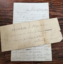 1852 Document for Lot in Unionport Pennsylvania & 1863 New York Letter picture