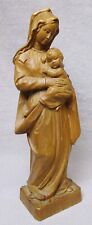 Vintage Alpine German/Swiss/Italian Natural Wood Carving Madonna & Child picture