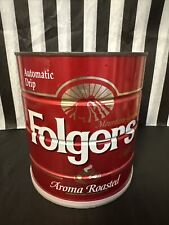Vintage Folgers Coffee Can Mountain Grown Automatic Drip 39 oz Lid Written On picture