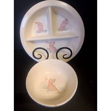 Little Bo Peep Childs Baby Divided Dish AND Bowl Antique Juvenile Ware   picture