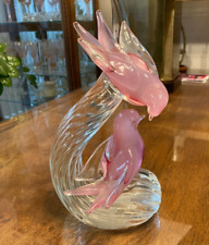 RARE - Vetri Murano Pink Crystal Birds - Mother Feeding Fledgling - 10
