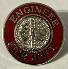 Fire Department Engineer Red Silver Tone Pin picture
