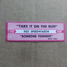 REO SPEEDWAGON Take It On The Run/Someone Tonight JUKEBOX STRIP Record 45 rpm 7