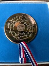 1975 Franklin Mint Bicentennial Bronze Proof Large Medal, 2000 Grains, COA picture