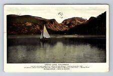 Grand Lake CO-Colorado Scenic View Of Sailing On Lake, Antique, Vintage Postcard picture