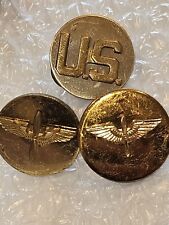 WWII US Army AAC Air Corps Collar Insignia x3 L@@L . picture