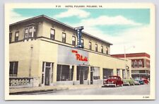 c1940s~Hotel Pulaski~US HWY11~Virginia VA~Downtown Classic Cars~VTG Postcard picture