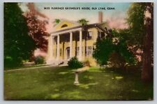 Miss Florence Griswold's House. Old Lyme Connecticut Hand Colored Postcard picture