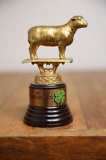 Vintage 1950s Hampshire Sheep Brass Trophy 4H Award Farm Bureau Fort Wayne Allen picture