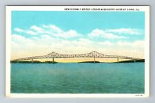 Cairo IL-Illinois, New Highway Bridge, Scenic View, Vintage Postcard picture