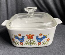 Corning Ware Covered Casserole Dish 1.5 Qt Country Festival W/ PYREX Lid picture