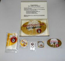 Vintage GOOD SAM CLUB Life Member Package ~ Sign, Pins, Patches, Stickers, Flag picture