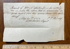 Antique paper ephemera 1855 receipt warranty lightning rod Kinsey Philadelphia picture