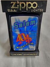 Zippo 1995 Lighter Salem 40th Year Anniversary Pewter. NEAR MINT UNFIRED. RARE picture