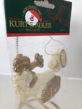 KURT S. ADLER Santa's World Ivory/Gold Glittered Angel Christmas Ornament 3.5