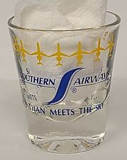 SOUTHERN AIRWAYS SHOT GLASS VINTAGE 1968 DOUGLAS DC-9 FANJET AIRLINE ADVERTISING picture