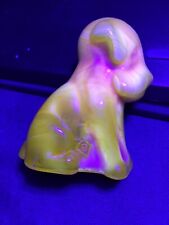 Boyd’s Art Glass’s VTG Dog Figurine, Pooche The Dog,#9 Butterscotch Slag UV+, HS picture