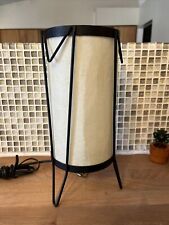 Vintage Midcentury Black Wire And Paper Table Desk Lamp Wire Base Vellum Shade picture