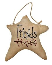 Primitive Plush Star Friends Embroidery Christmas Ornament 6” x 7” picture