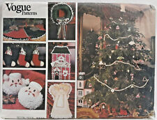 1987 Vogue Sewing Pattern 2776 Christmas Stockings Ornaments Tree Skirt Vtg 8093 picture