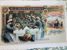 vintage advertising  postcard Heinz 57 pickles  assembly line Pittsburg picture