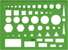 T-816 All-Purpose Technical Drawing Template, Plastic Shape Template Tool, Green picture