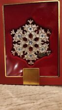   LENOX 2008 Snow Majesty Snowflake Jeweled(blue) Christmas Ornament in Box #M10 picture