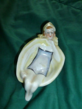NEAT VINTAGE PRE-WW2 SMALL FIGURINE LADY IN HER BATH. NAUGHTY BUT NICE PIN TRAY? picture