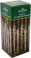 5-1/4-Inch Glass Icicle Ornament 12-Piece Box Set, Clear, 1 Pack for Christmas picture
