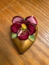 Chamart Limoges vintage handpainted 24 kt pill box shaped like a heart picture