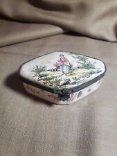 Antique C18th French Veuve Perrin Faience Patch/Snuff Box picture