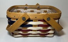 Longaberger 2013 Flag Basket And Plastic Protector W/ Swinging Handles picture