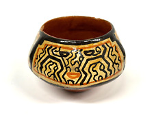 Vintage Peruvian Shipibo Conibo Pottery Vase Face Handmade Vessel 4x2.5