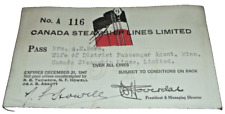 1947 CANADA STEAMSHIP LINES LIMITED DIVISIONAL PASS #116 picture