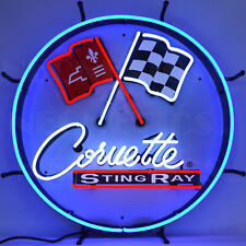 Man Cave Lamp CORVETTE C2 STINGRAY ROUND NEON SIGN WITH BACKING picture
